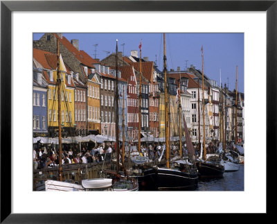 Nyhavn Boats And Cafes, Copenhagen, Denmark by Holger Leue Pricing Limited Edition Print image
