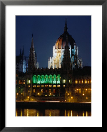 Parliament Building And Duna River At Night, Budapest, Hungary by David Greedy Pricing Limited Edition Print image