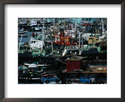 Fishing Boats Crowding Waterfront At Port, Busan, Gyeongsangnam-Do, South Korea by Richard I'anson Pricing Limited Edition Print image