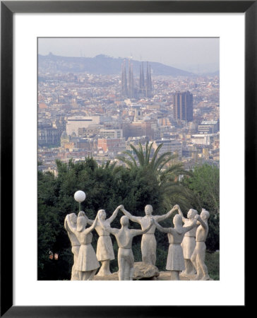 Sculpture With Barcelona In Background, Spain by David Marshall Pricing Limited Edition Print image