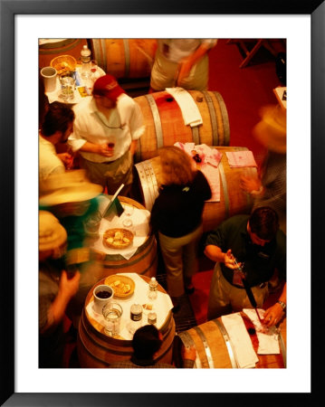 Overhead View Of Barrel Tasting At A Wine Auction, Napa Valley, United States Of America by Jerry Alexander Pricing Limited Edition Print image