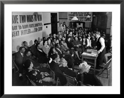 African Americans Attending Community House Forum Regarding Rally Beat Hitler And Jim Crow by Gordon Coster Pricing Limited Edition Print image