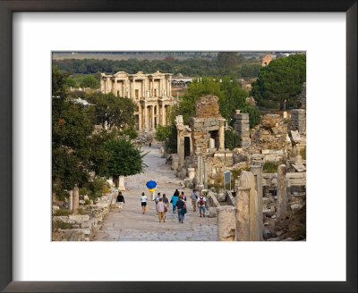 Overlook Of Library With Tourists, Ephesus, Turkey by Joe Restuccia Iii Pricing Limited Edition Print image