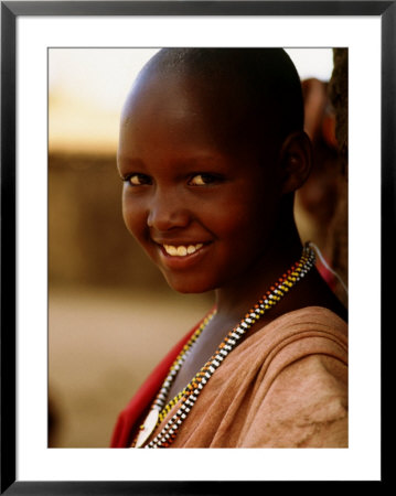 Maasai Girl, Masai Mara National Reserve, Kenya by Tom Cockrem Pricing Limited Edition Print image