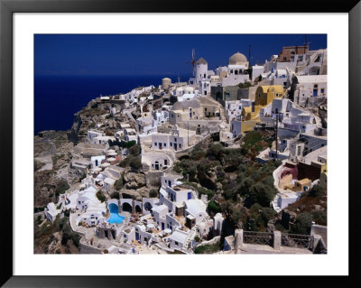 Southern Aegean Village Of Oia Perched On Santorini Crater Rim, Oia, Santorini Island, Greece by Diana Mayfield Pricing Limited Edition Print image