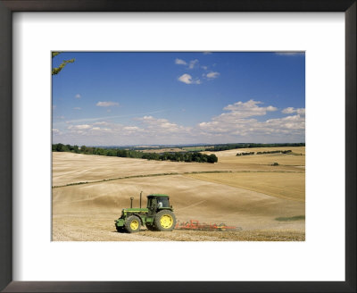 View Of Hampshire Countryside Cultivating A Ploughed Field, August by Ronald Toms Pricing Limited Edition Print image