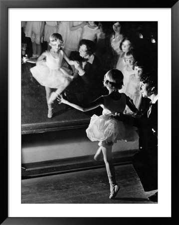 Ballet Teacher Advising Little Girl And Group Of Dancers At Ballet Dancing School Look On by Alfred Eisenstaedt Pricing Limited Edition Print image