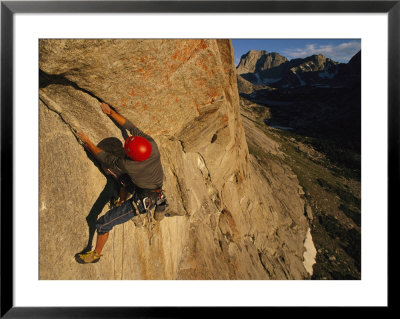 Young Man Climbing The North Tower Crack On Haystack Mountain by Bobby Model Pricing Limited Edition Print image