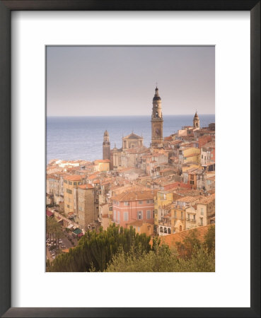 Menton, Alpes Maritimes, Provence, Cote D'azur, French Riviera, France, Mediterranean, Europe by Angelo Cavalli Pricing Limited Edition Print image