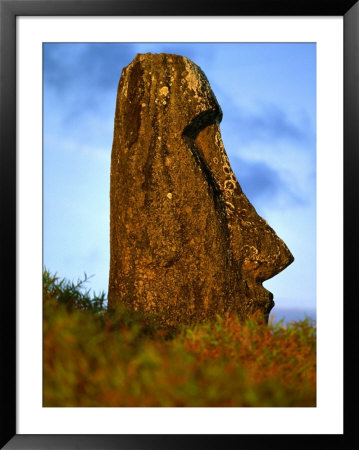 Moai Statue Lying Submerged In Soil, Rano Raraku, Easter Island, Valparaiso, Chile by Paul Kennedy Pricing Limited Edition Print image