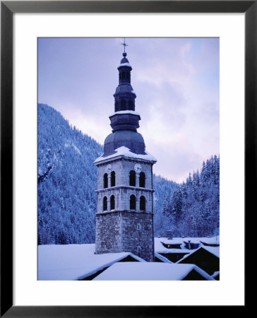 L'eglise Saint-Foy (Church) At Dusk In Village Of La Clusaz, France by Richard Nebesky Pricing Limited Edition Print image