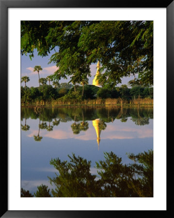 Temple Is Reflected In Ayeyarwady River At Inwa (Ava), Near Mandalay, Myanmar (Burma) by Jerry Alexander Pricing Limited Edition Print image