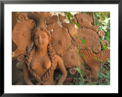 Natural Clay Mermaid And Fish Design, Oaxaca, Mexico by Judith Haden Pricing Limited Edition Print image