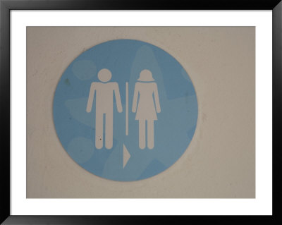 A Sign Points Toward Public Restrooms by Stephen Alvarez Pricing Limited Edition Print image