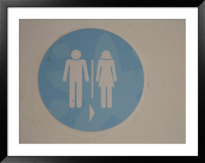 A Sign Points Toward Public Restrooms by Stephen Alvarez Pricing Limited Edition Print image
