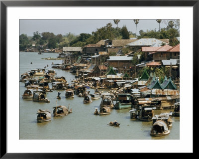 Houseboats Dot A Canal In Bangkok by W. Robert Moore Pricing Limited Edition Print image