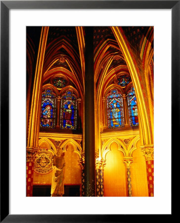 Stained-Glass Windows In Lower Chapel Of Saint Chapelle, Paris, France by Martin Moos Pricing Limited Edition Print image