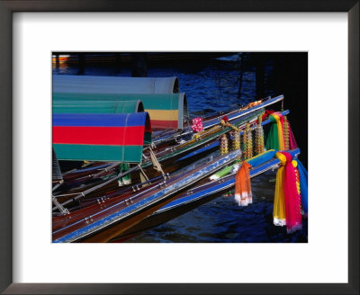 Longtail Boats (Reua Haang Yao) On Chao Phraya River, Bangkok, Thailand by Tom Cockrem Pricing Limited Edition Print image