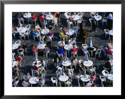 Overhead Of People Relaxing In Outdoor Cafe, Old Town Square, Prague, Czech Republic by Brent Winebrenner Pricing Limited Edition Print image