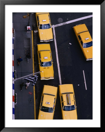 Aerial View Of Taxis, New York City, Usa by Peter Hendrie Pricing Limited Edition Print image