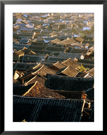 Naxi Architecture On Roofs Of Old Town, Lijiang, China by Greg Elms Pricing Limited Edition Print image