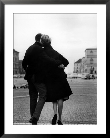 Romantic Couple Walking On The Odeonsplatz by Walter Sanders Pricing Limited Edition Print image