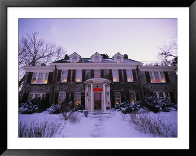 Twilight View Of A Georgian-Style House In The Snow by Joel Sartore Pricing Limited Edition Print image