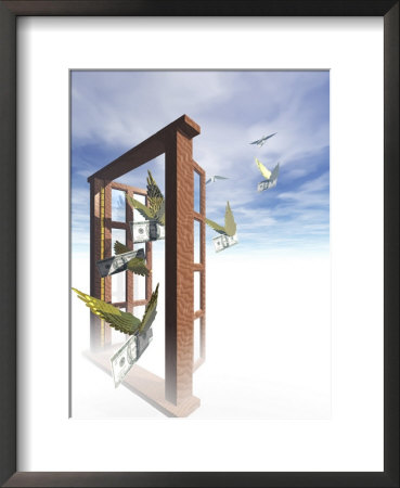Money Flying Out Of The Window by Carol & Mike Werner Pricing Limited Edition Print image