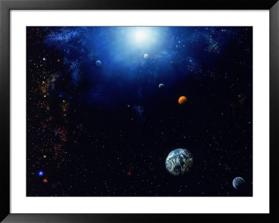 Illustration Of Space And Planets by Ron Russell Pricing Limited Edition Print image