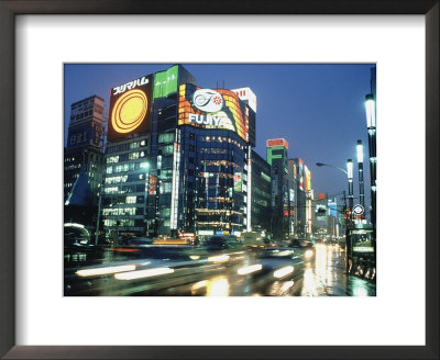 Ginza District At Night, Tokyo, Japan by Jeff Greenberg Pricing Limited Edition Print image