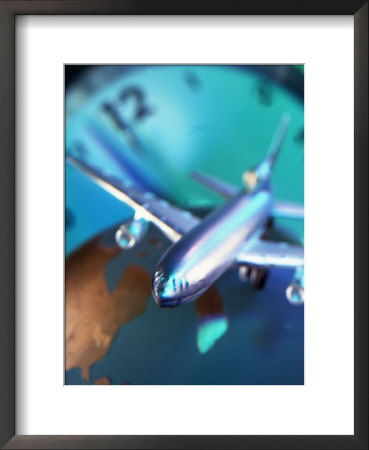 Model Jet Over Glass Globe With Clock Behind by Eric Kamp Pricing Limited Edition Print image