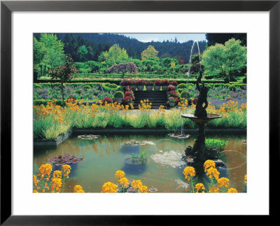 Fountain And Pond, Butchart Gardens, Canada by Francie Manning Pricing Limited Edition Print image