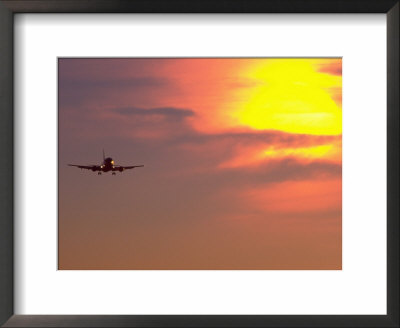 Commercial Airplane At Sunset by Mitch Diamond Pricing Limited Edition Print image