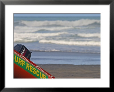 Life Guard Boat On Shore, Karekare Beach by Tomas Del Amo Pricing Limited Edition Print image