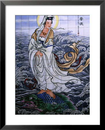 Tile Painting Of Kun Iam, God Of Mercy, Macau, China by Michael Aw Pricing Limited Edition Print image