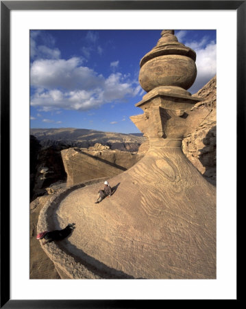 The Tower Of The Ad-Deir Monastery With Bedouin Kids, Petra, Jordan by Richard Nowitz Pricing Limited Edition Print image