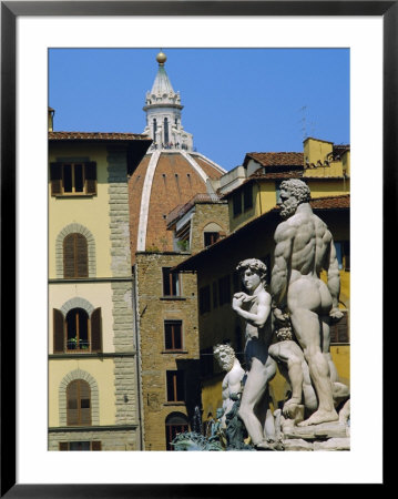 Statues Of Hercules And David, Piazza Della Signoria, Florence, Tuscany, Italy by Bruno Morandi Pricing Limited Edition Print image
