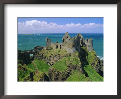 Dunluce Castle On Rocky Coastline, County Antrim, Ulster, Northern Ireland, Uk, Europe by Gavin Hellier Pricing Limited Edition Print image