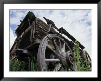 Old Horse-Drawn Wagon In Mining Ghost Town, Nevada City, Montana, Usa by John & Lisa Merrill Pricing Limited Edition Print image