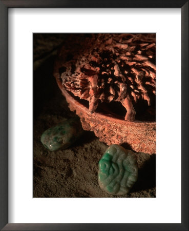 Royal Crypt, Jade, Oyster Shell, And Sub-Jaguar In 6Th Century Tomb, Maya, Copan, Honduras by Kenneth Garrett Pricing Limited Edition Print image