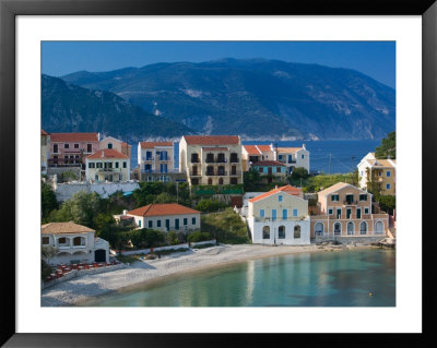 Waterfront Resort Houses, Assos, Kefalonia, Ionian Islands, Greece by Walter Bibikow Pricing Limited Edition Print image
