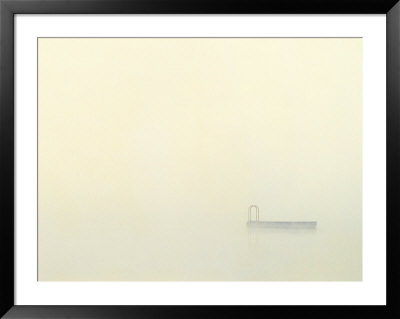 Swimming Dock Floats On A Lake In The Fog by Stephen Alvarez Pricing Limited Edition Print image
