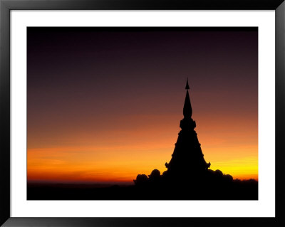 Sunset Sillouhette Of Buddhist Temple, Thailand by John & Lisa Merrill Pricing Limited Edition Print image