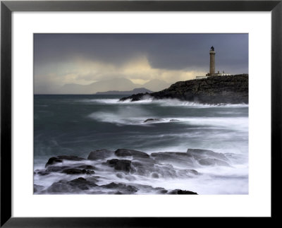 Ardnamuchan Lighthouse In Winter Storm At Sunset, Ardnamurchan, Uk by David Clapp Pricing Limited Edition Print image