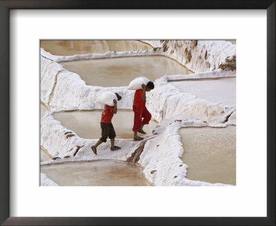 Men Carrying Bags Of Salt From Salt Pools, Salinas, Peru by Dennis Kirkland Pricing Limited Edition Print image