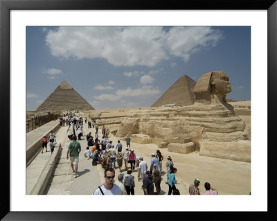Tourists View The Great Sphinx And Pyramids Of Giza by Richard Nowitz Pricing Limited Edition Print image