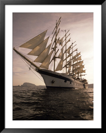 Royal Clipper At Full-Sail, Italy by Holger Leue Pricing Limited Edition Print image