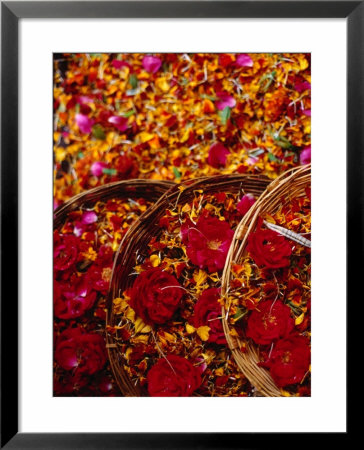 Flowers For Sale At Stall Outside Nizam-Ud-Din's Shrine, Delhi, India by Richard I'anson Pricing Limited Edition Print image