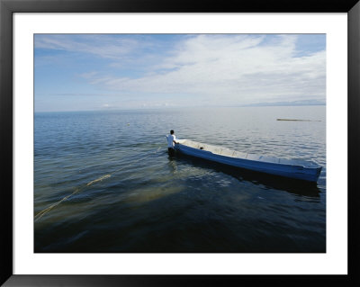 Man With Fishing Boat, Belize by Barry Tessman Pricing Limited Edition Print image