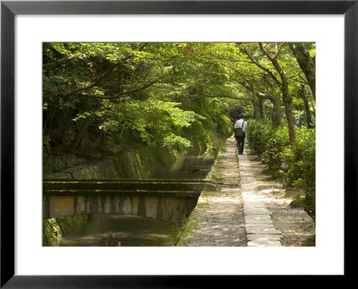 Man Walking The Path Of Philosophy, Kyoto, Kinki, Japan by Greg Elms Pricing Limited Edition Print image
